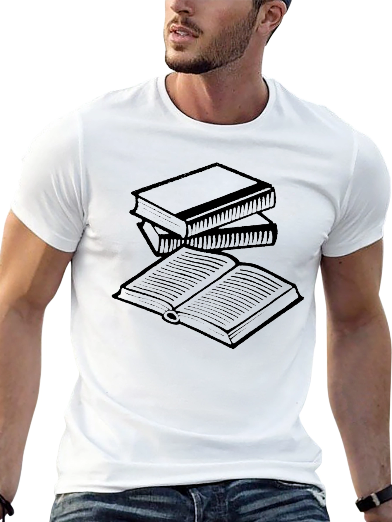 Book Stack Graphic Tee - Read More