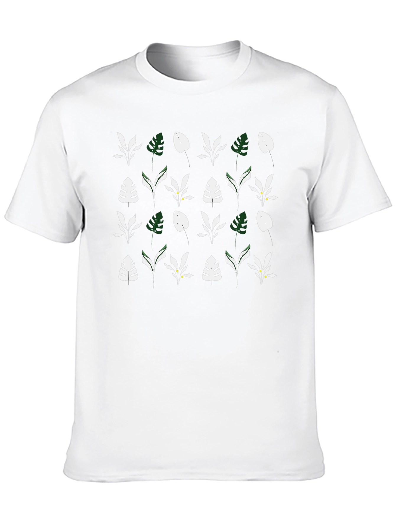 Nature Patterned Black T-Shirt
