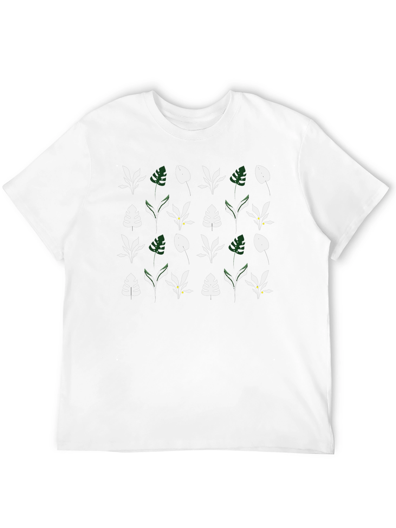 Nature Patterned Black T-Shirt