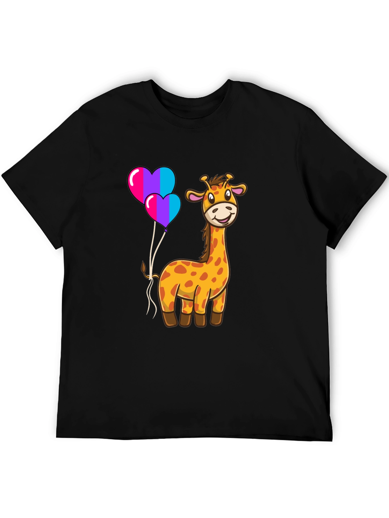 Cute Giraffe & Heart Balloons Graphic T-Shirt