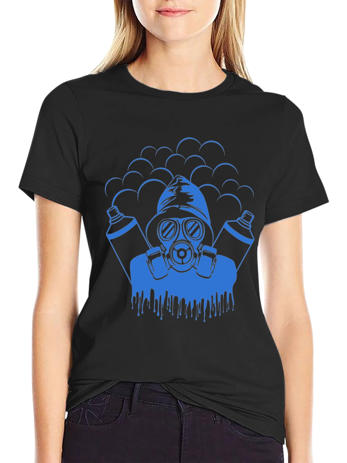 Cool Graphic Tee - Gas Mask Graffiti Artist