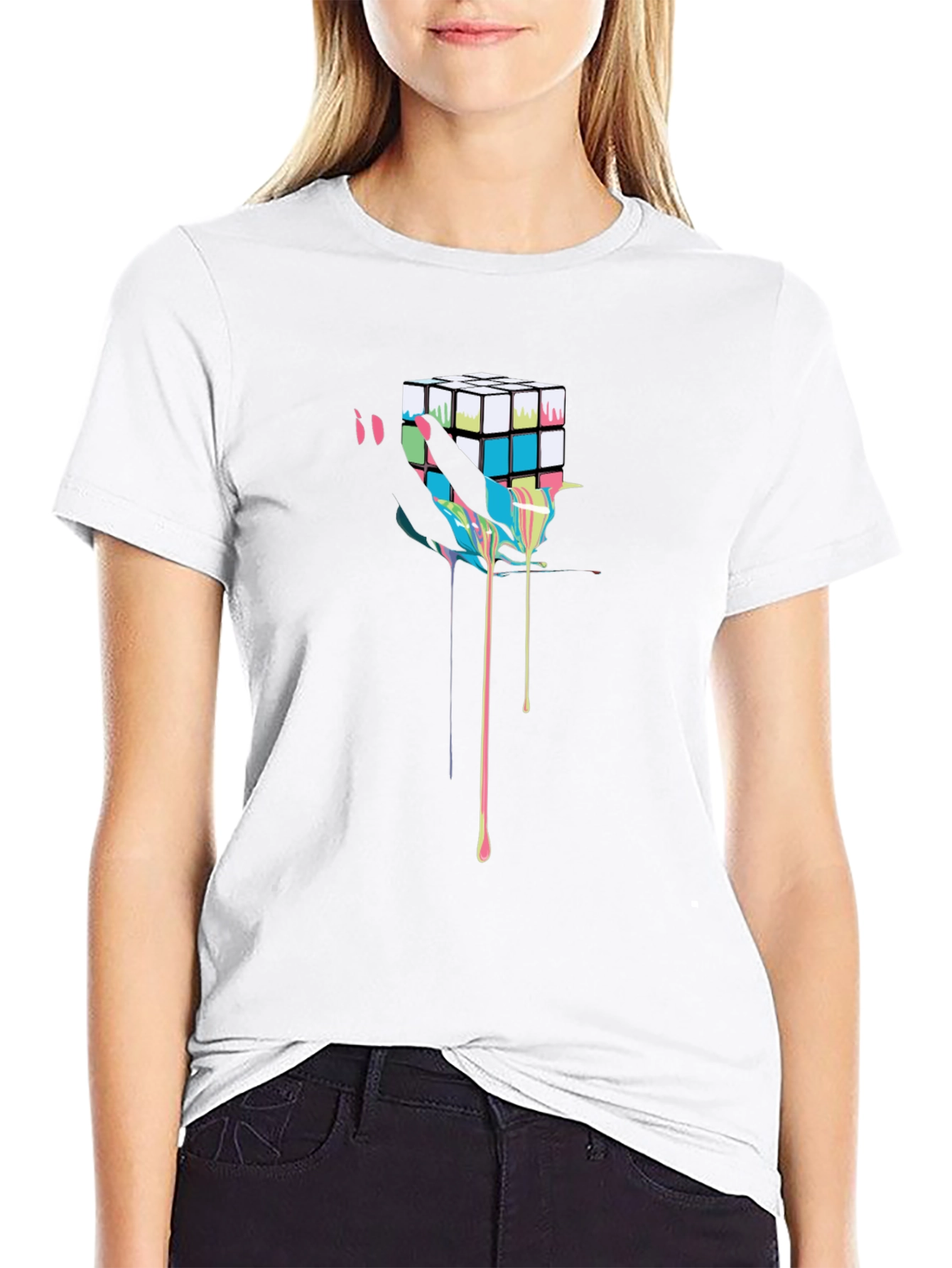 Abstract Rubiks Cube Graphic Tee
