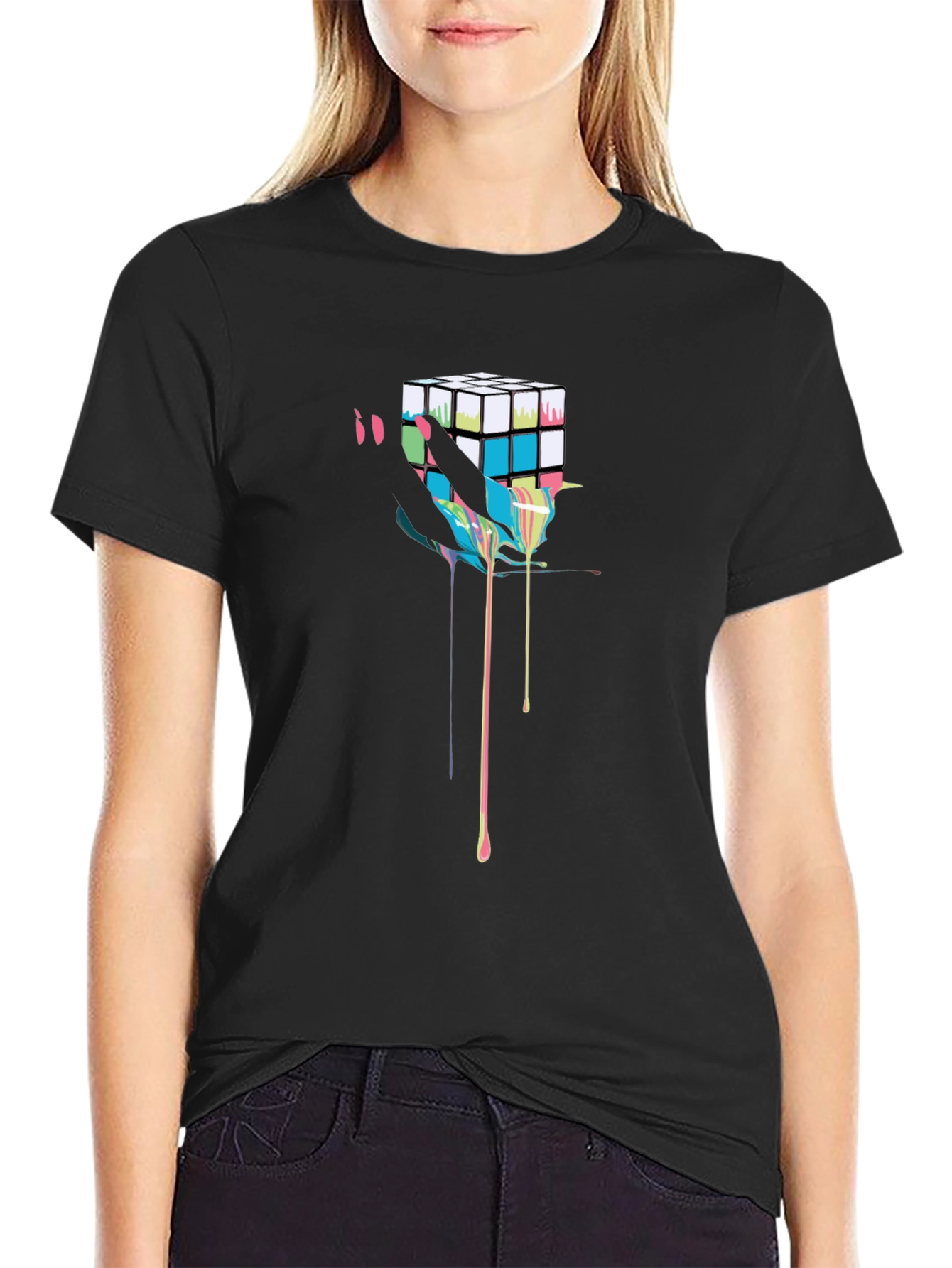 Abstract Rubiks Cube Graphic Tee