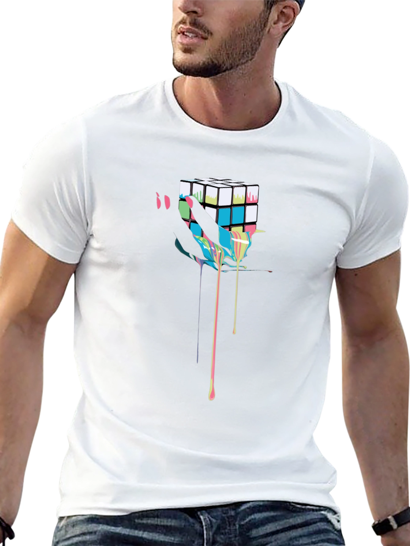 Abstract Rubiks Cube Graphic Tee