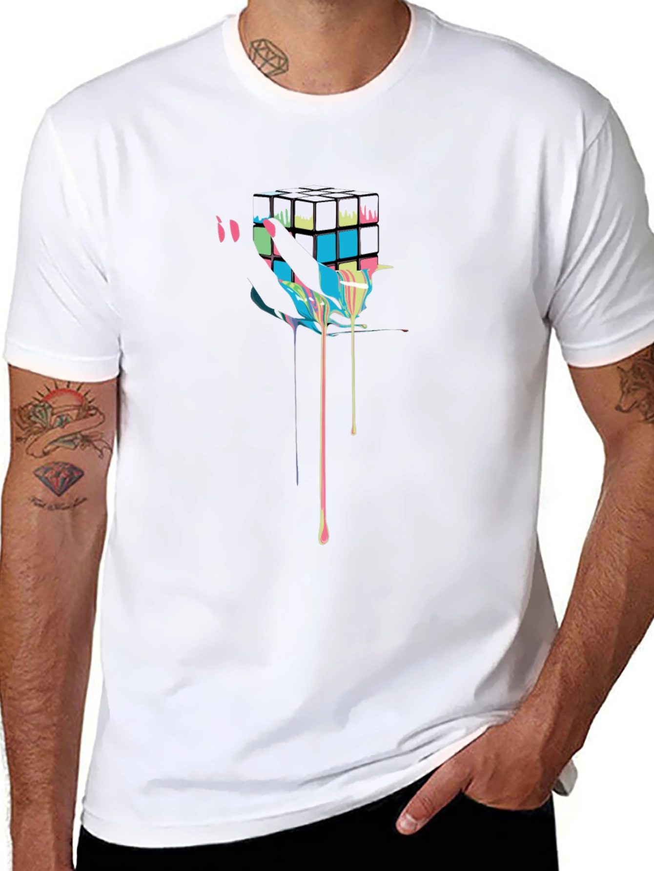 Abstract Rubiks Cube Graphic Tee