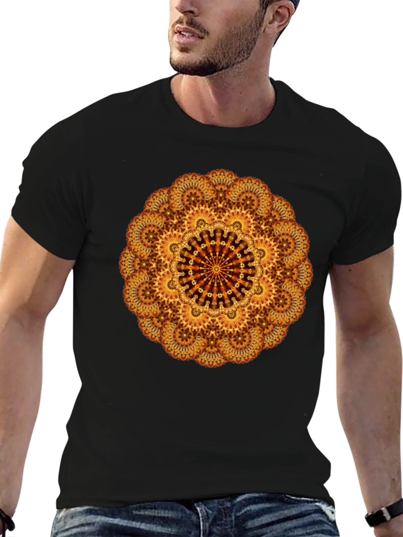 Mandala Design Black T-Shirt