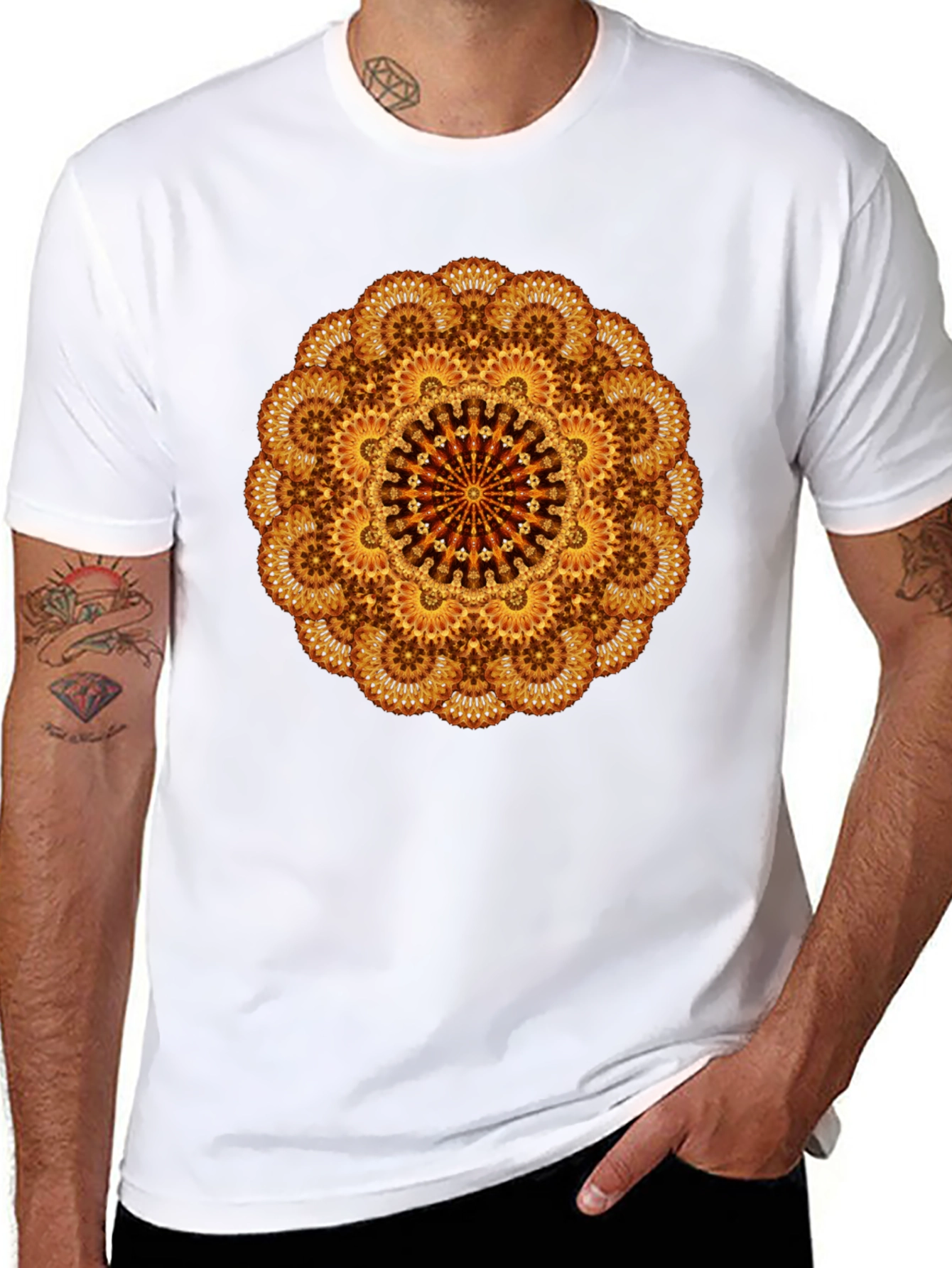 Mandala Design Black T-Shirt