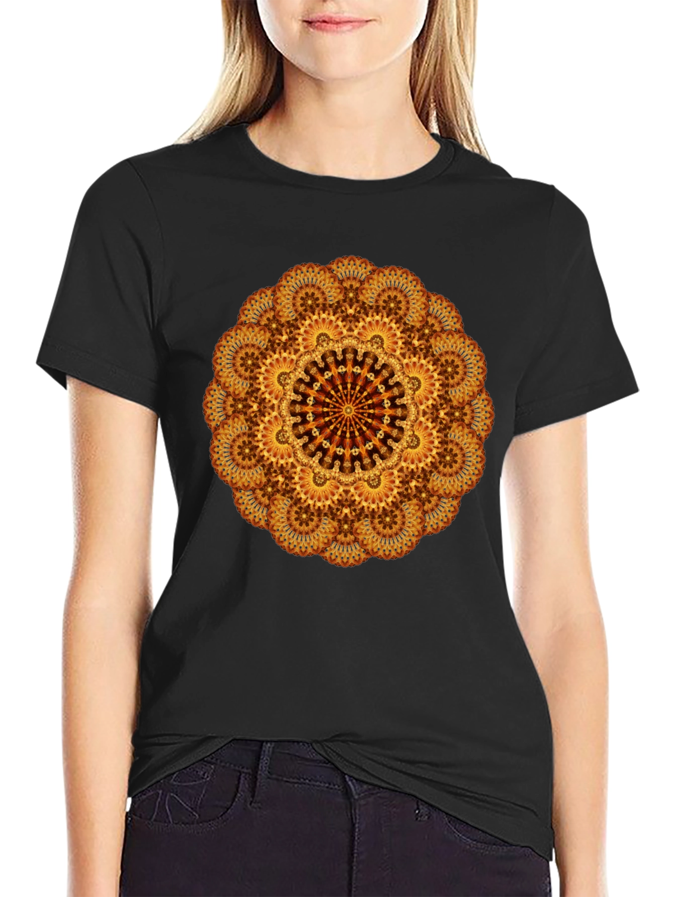 Mandala Design Black T-Shirt
