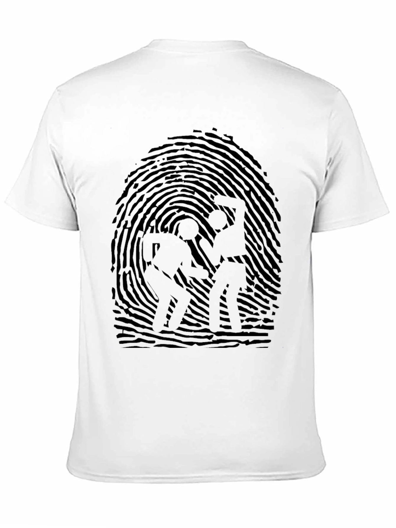 Black T-Shirt with Fingerprint Design