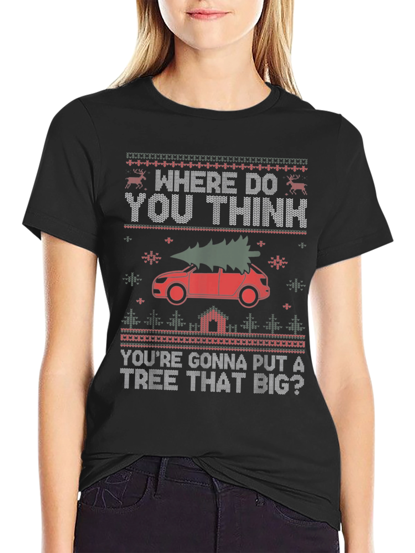 Funny Christmas Tree Car T-Shirt