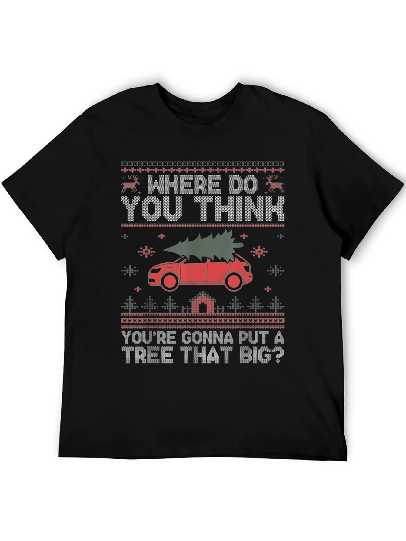 Funny Christmas Tree Car T-Shirt