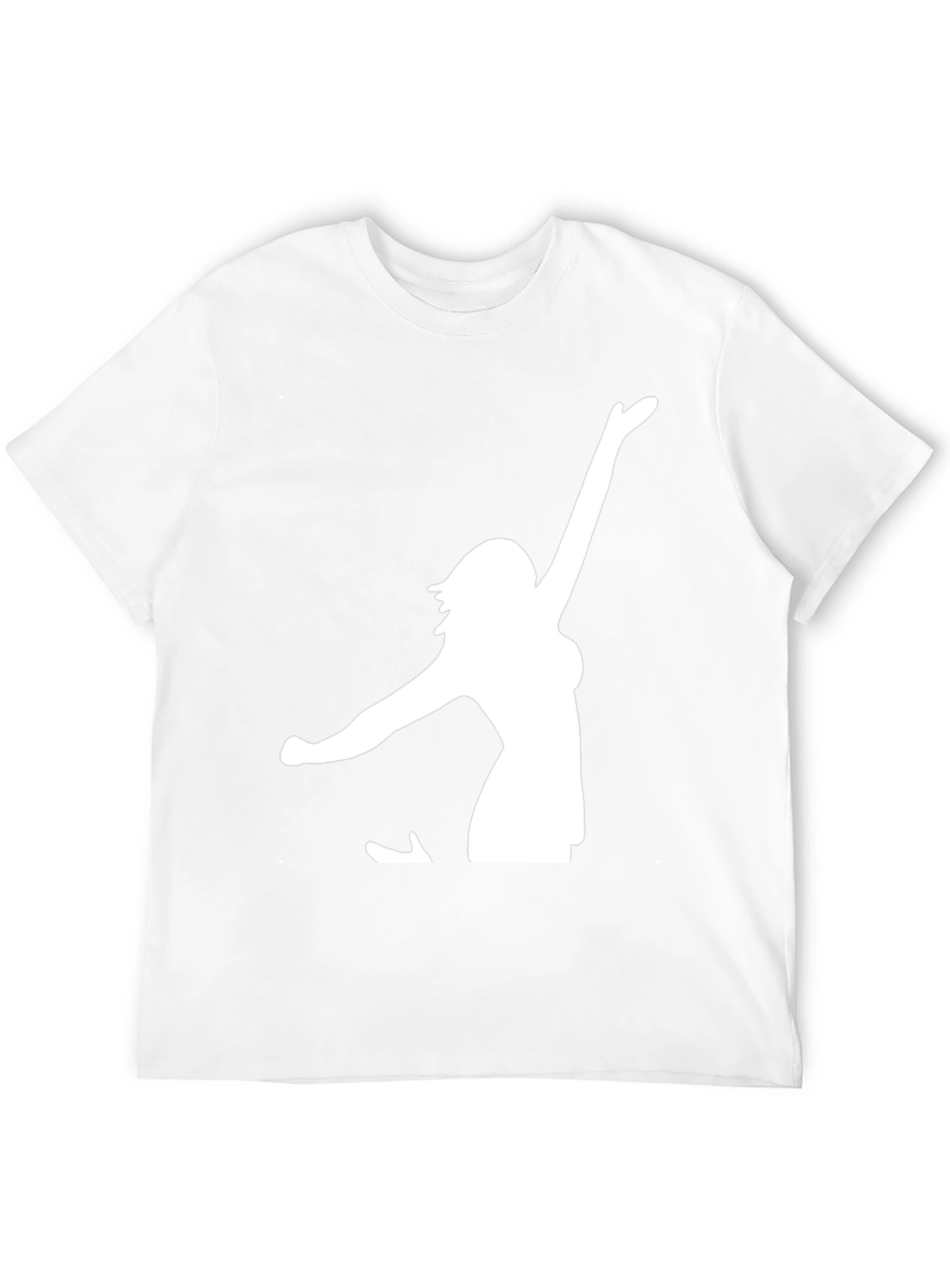 Black T-Shirt with White Woman Silhouette Graphic