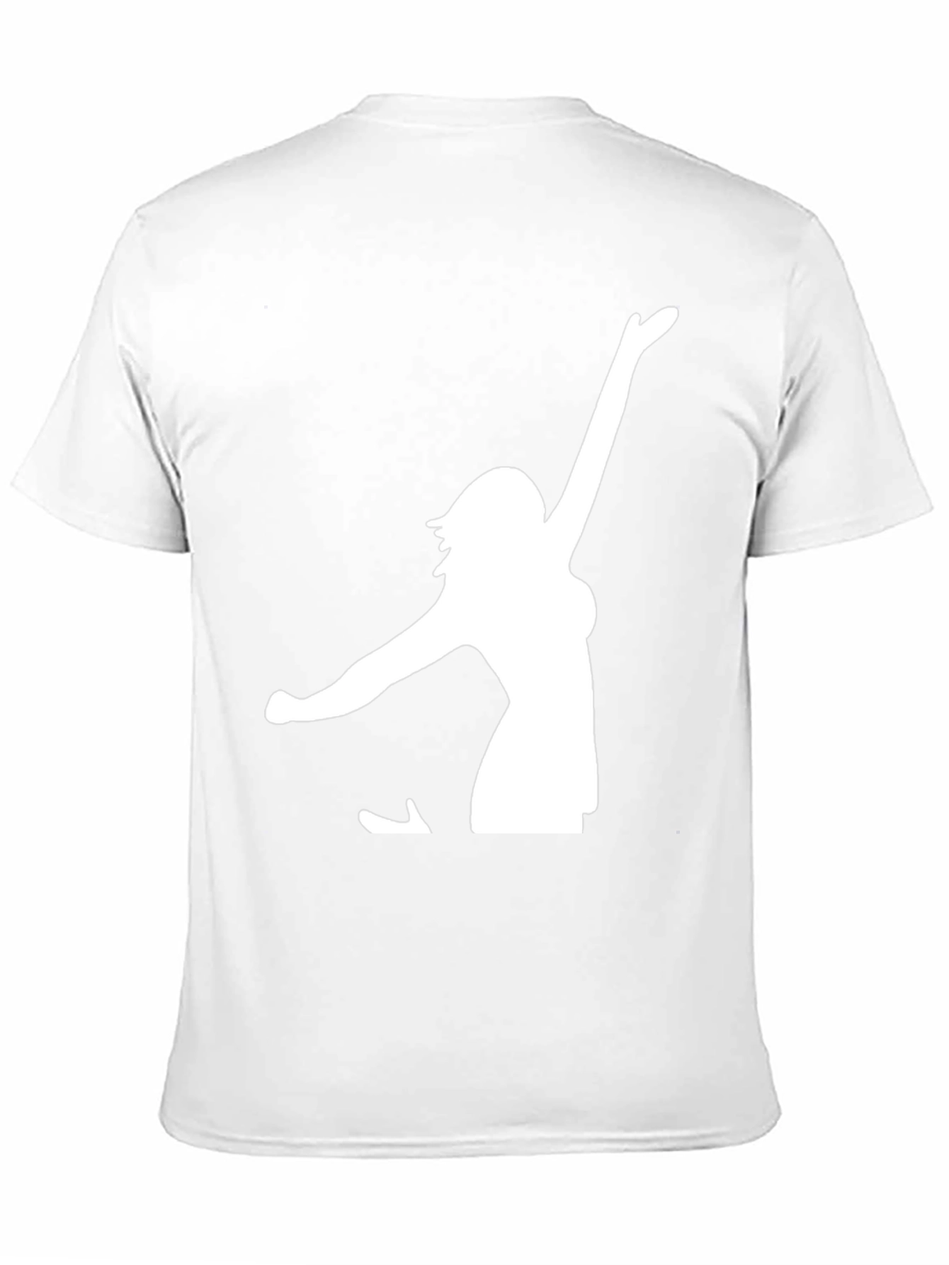 Black T-Shirt with White Woman Silhouette Graphic