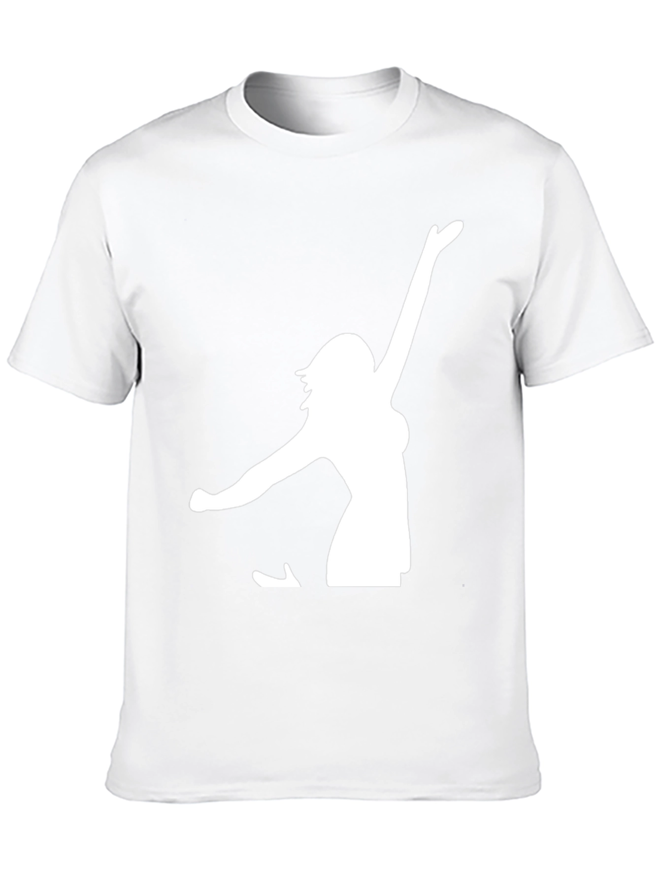 Black T-Shirt with White Woman Silhouette Graphic
