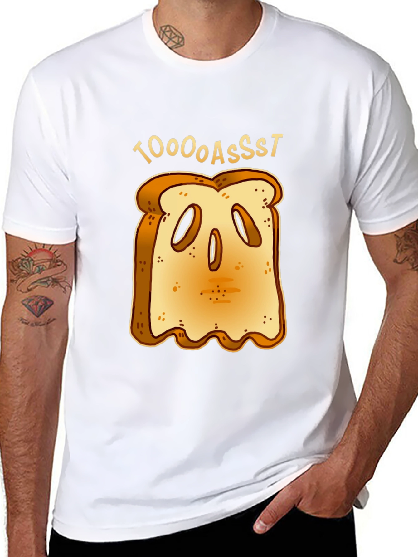 Funny Toast Graphic T-Shirt - Black