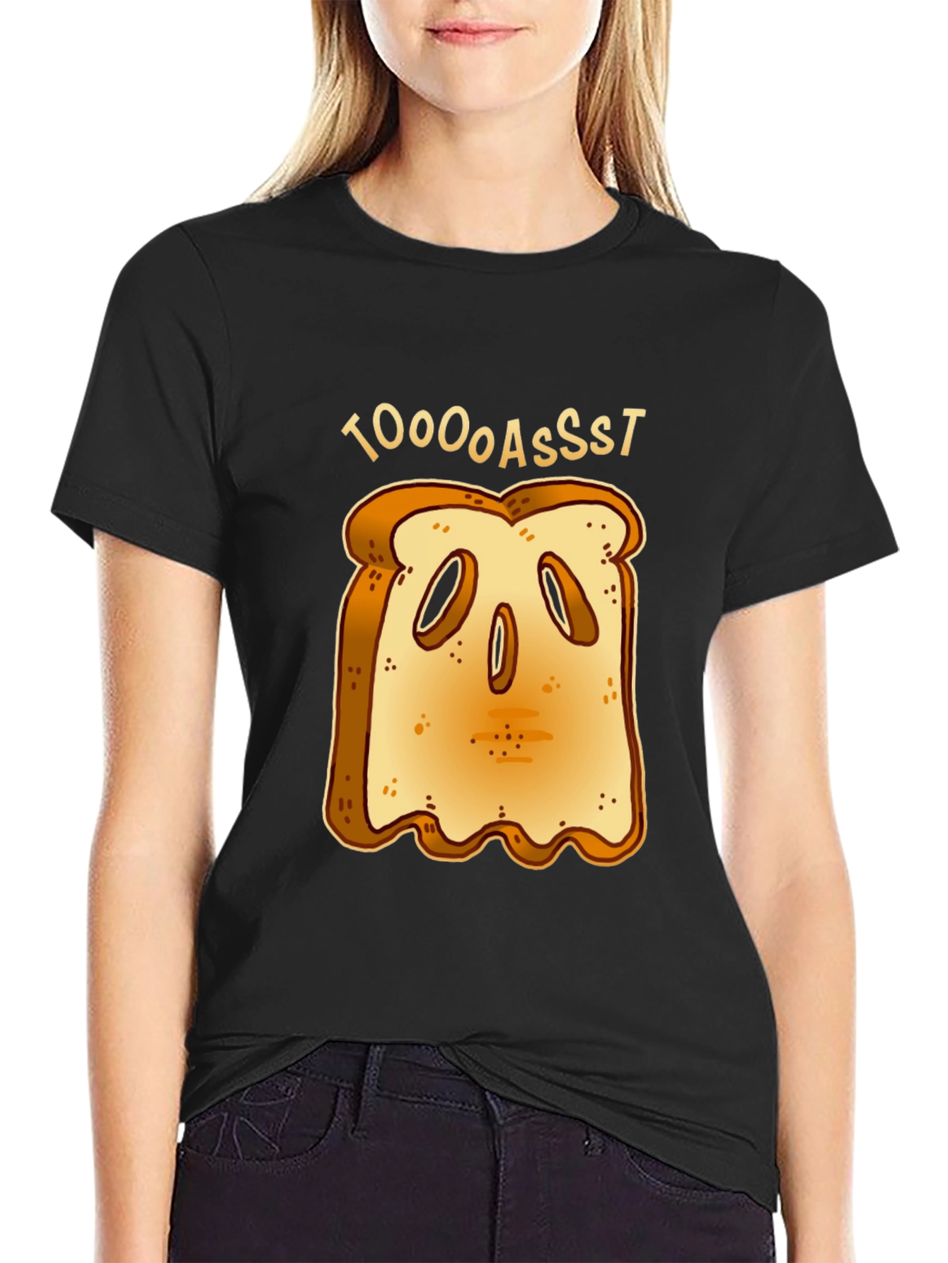 Funny Toast Graphic T-Shirt - Black