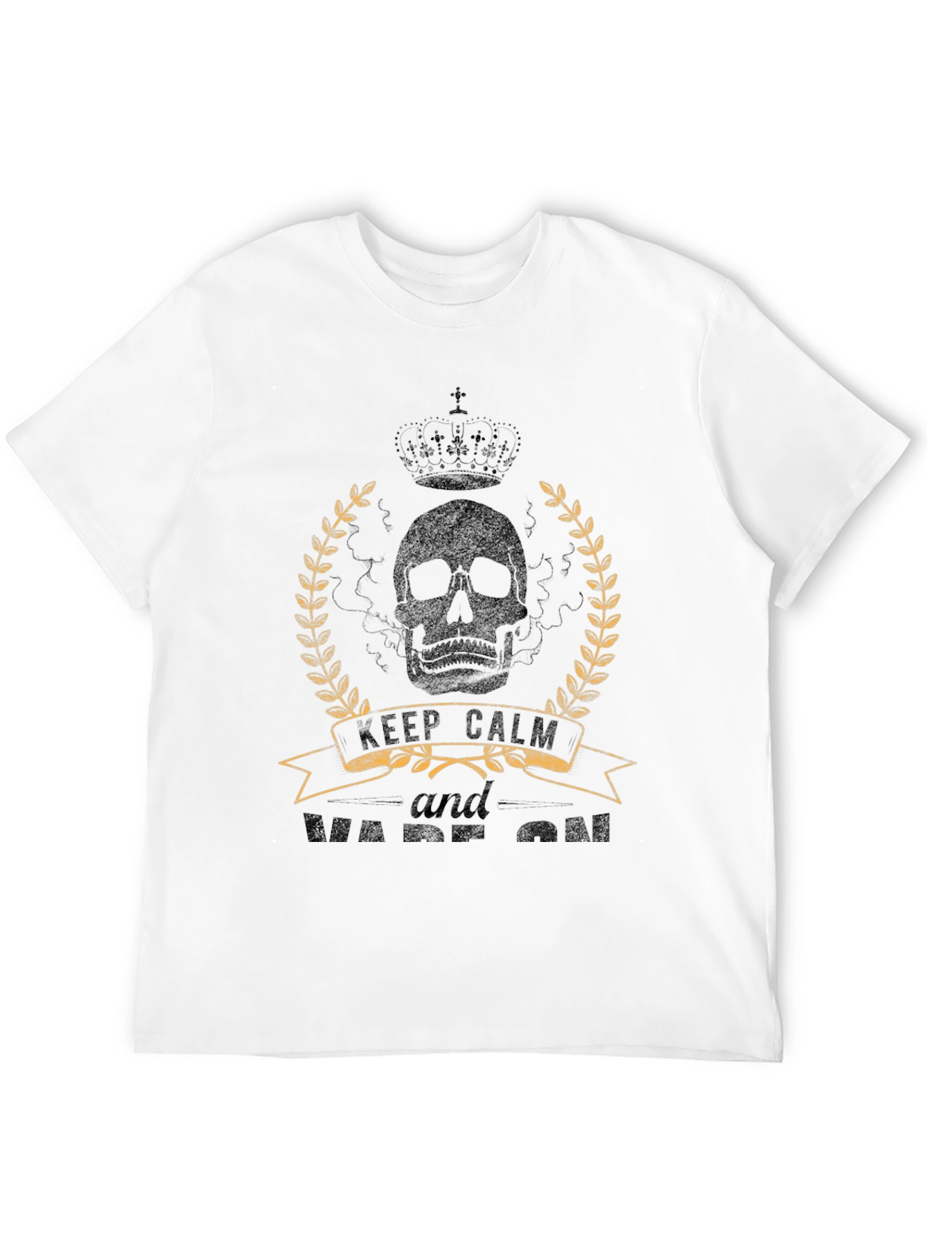 Skull Crown Keep Calm Mens Graphic Tee