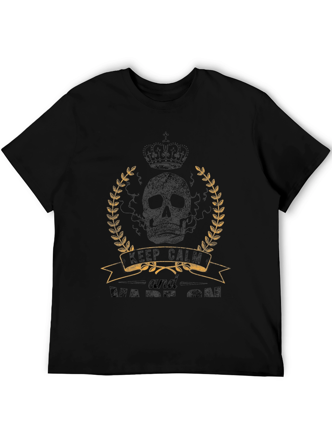Skull Crown Keep Calm Mens Graphic Tee