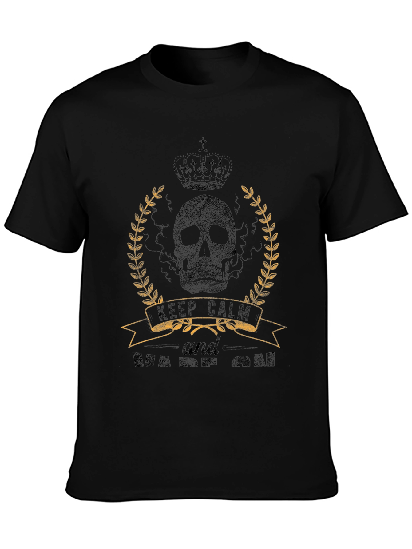 Skull Crown Keep Calm Mens Graphic Tee