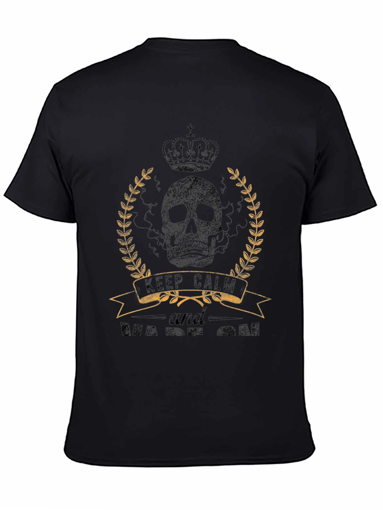 Skull Crown Keep Calm Mens Graphic Tee