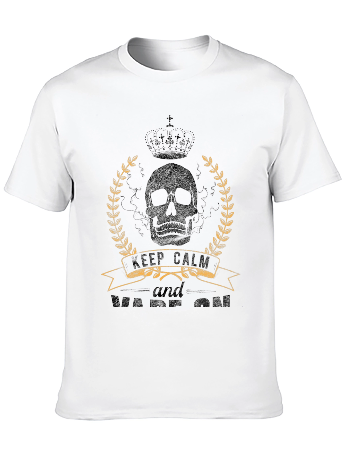 Skull Crown Keep Calm Mens Graphic Tee