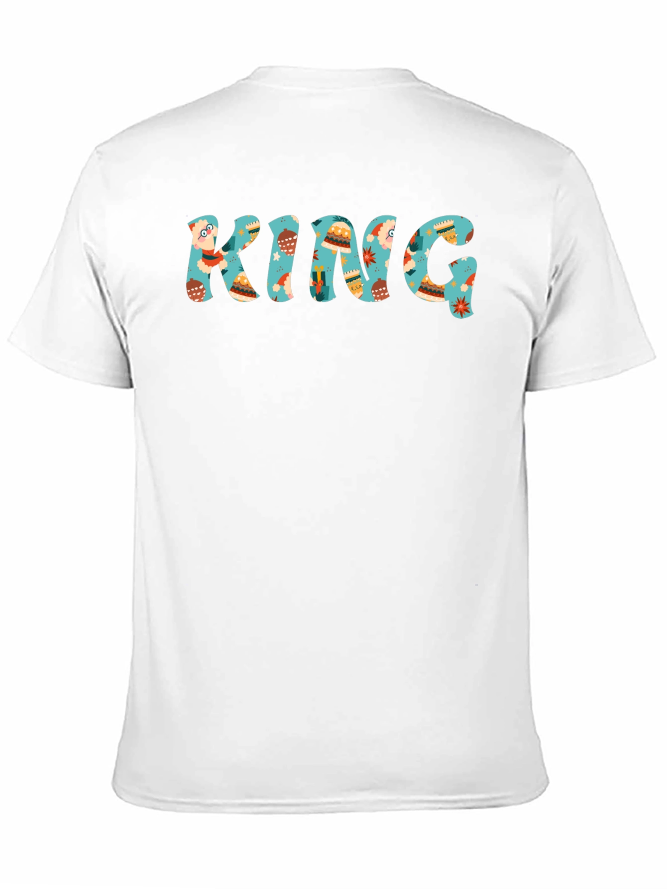 King Pattern Print Crew Neck Short Sleeve T-Shirt