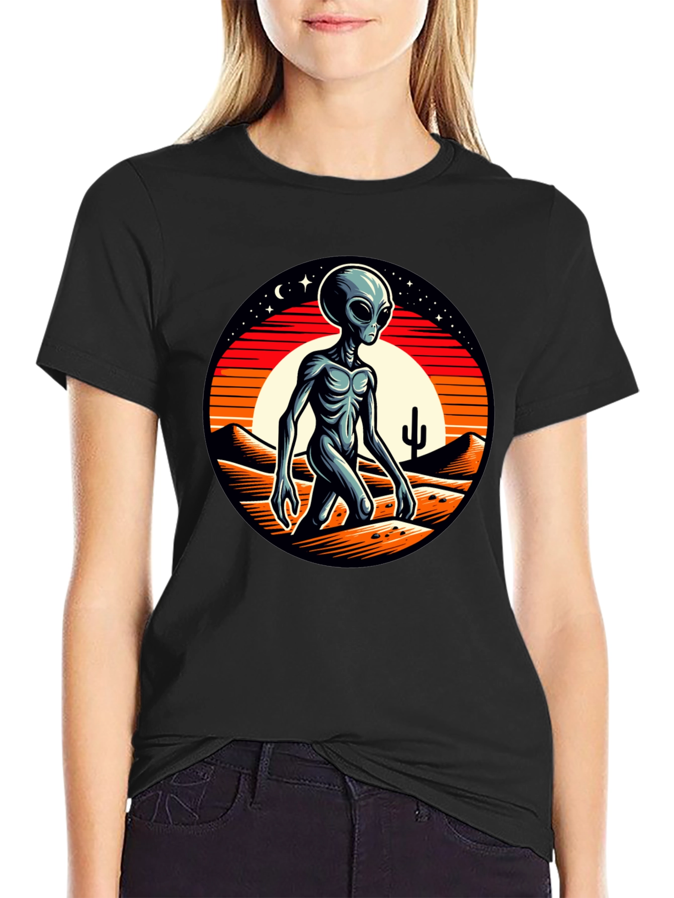 Alien Desert Graphic Tee - Black