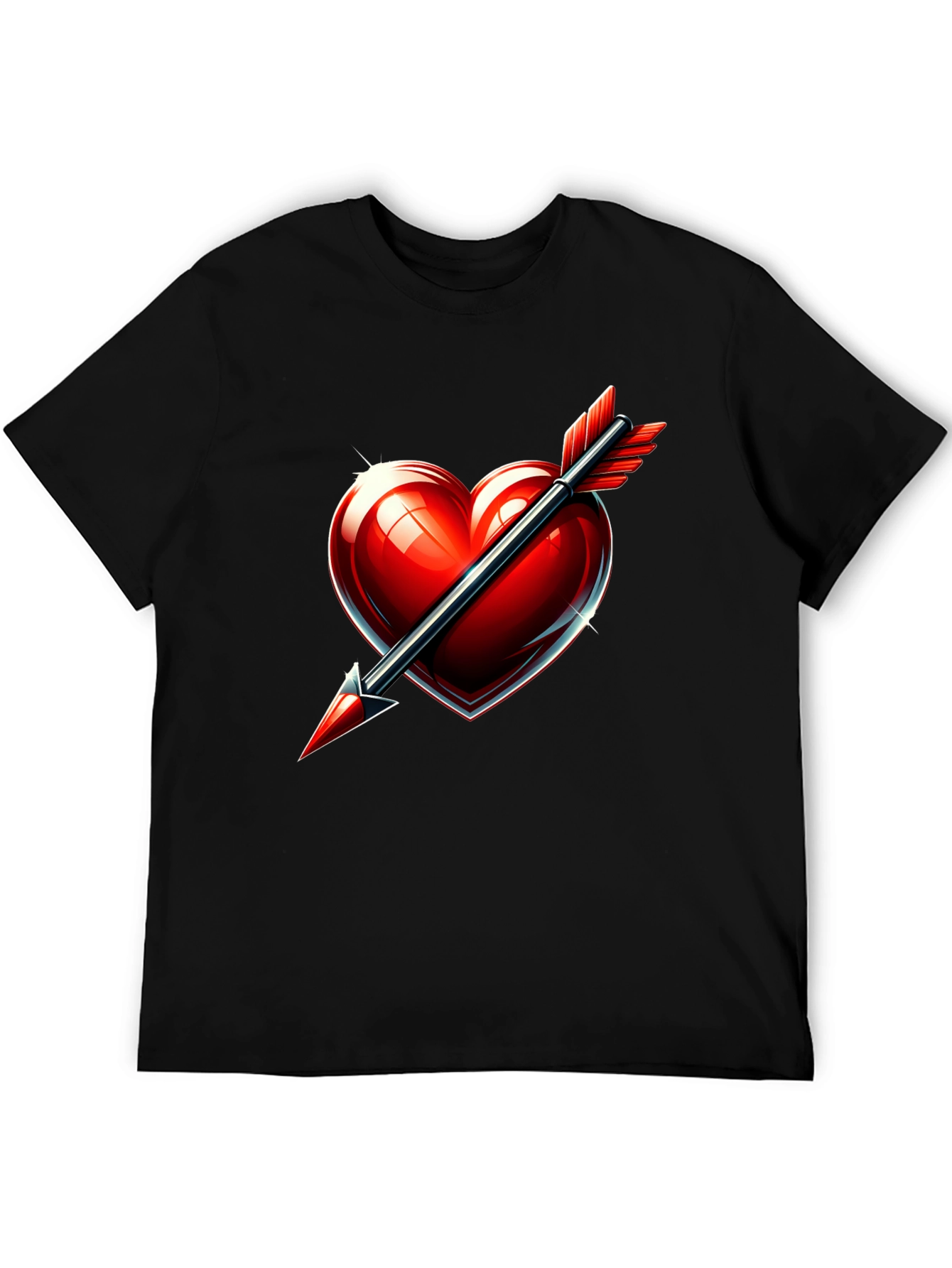 Heart Arrow Graphic Tee - Mens Black T-Shirt