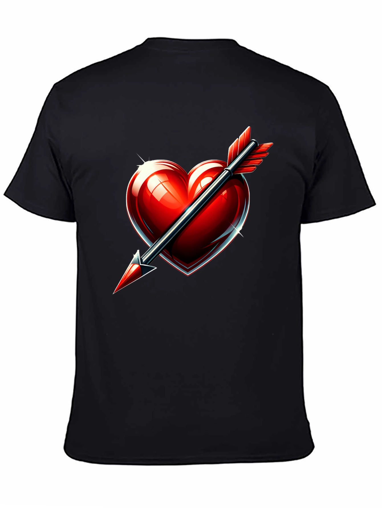 Heart Arrow Graphic Tee - Mens Black T-Shirt