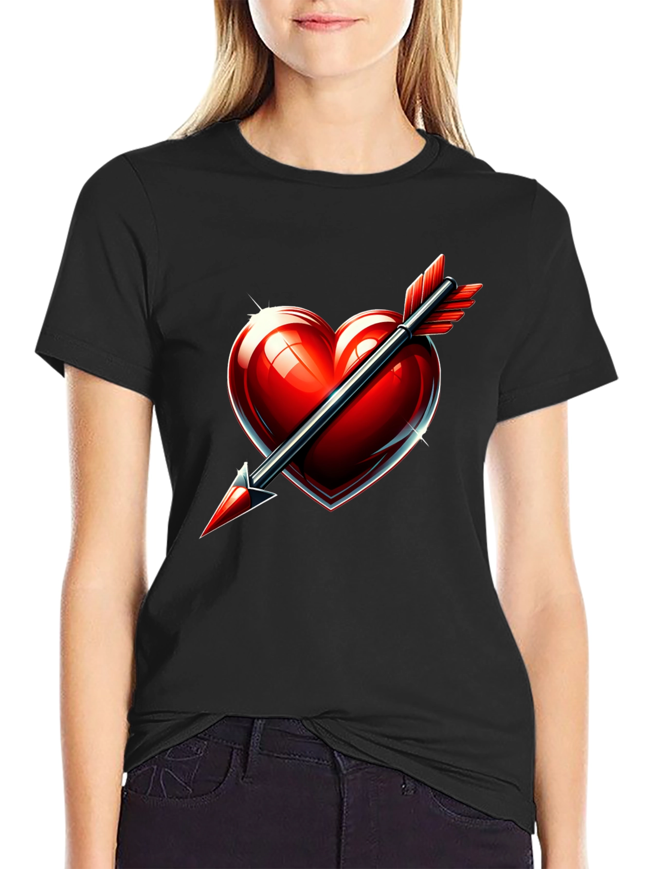 Heart Arrow Graphic Tee - Mens Black T-Shirt
