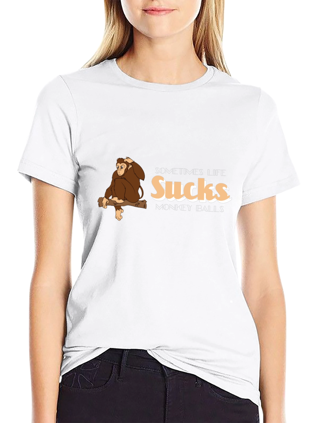 Funny Monkey T-Shirt - Sometimes Life Sucks Monkey Balls