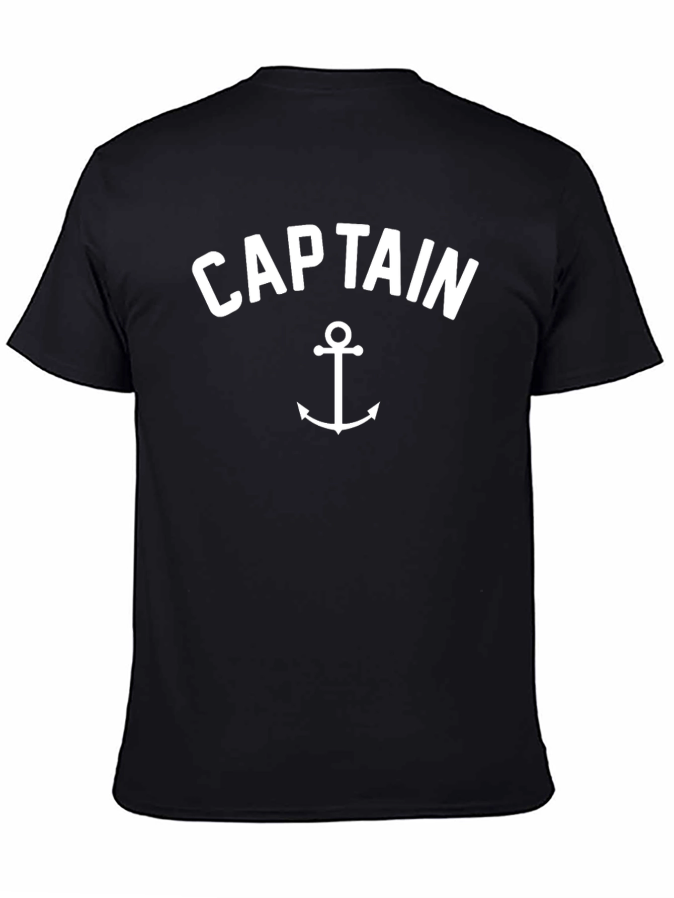 Captain Anchor Graphic Tee - Black Cotton T-Shirt
