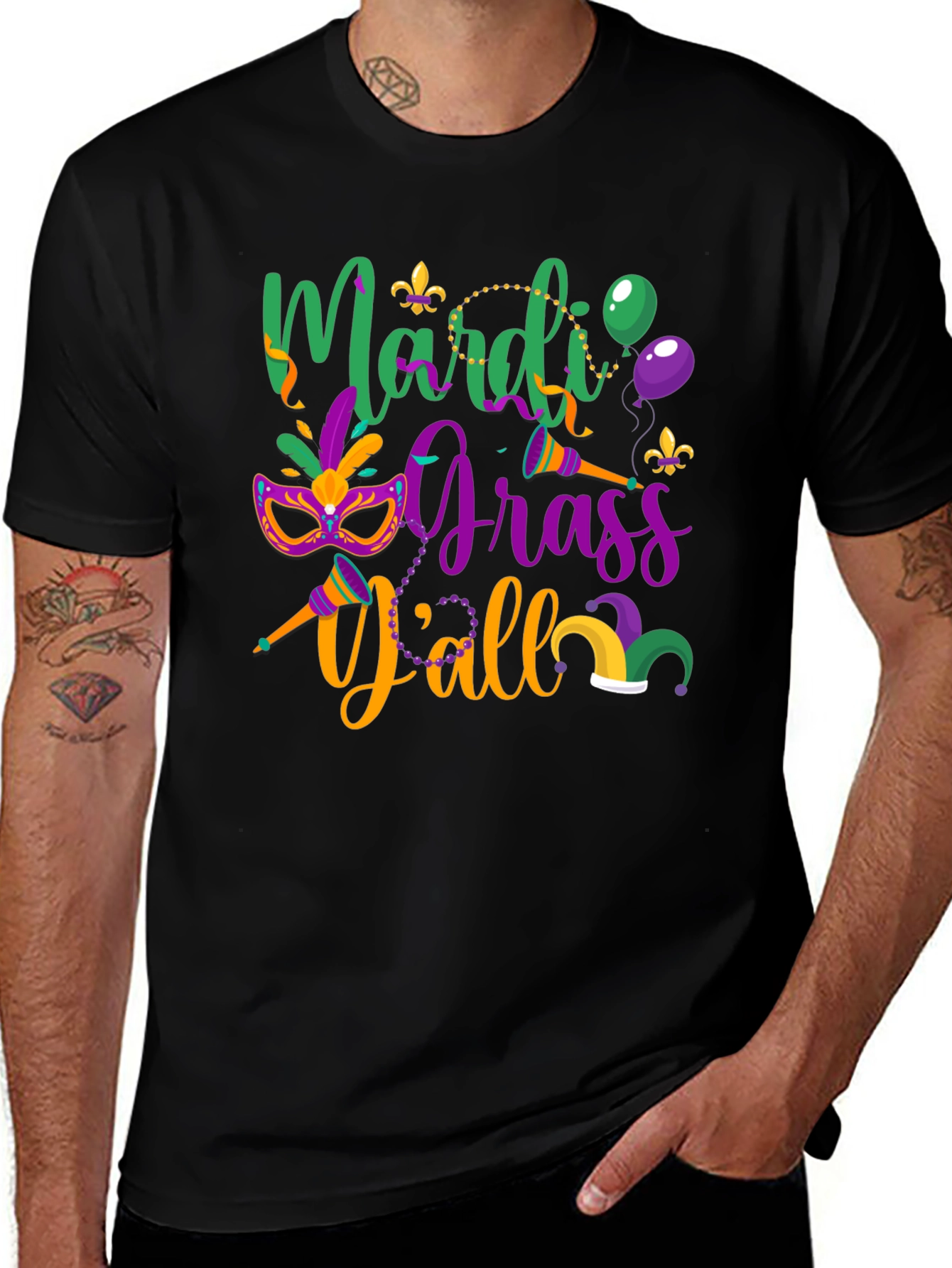 Mardi Gras Yall Graphic Tee
