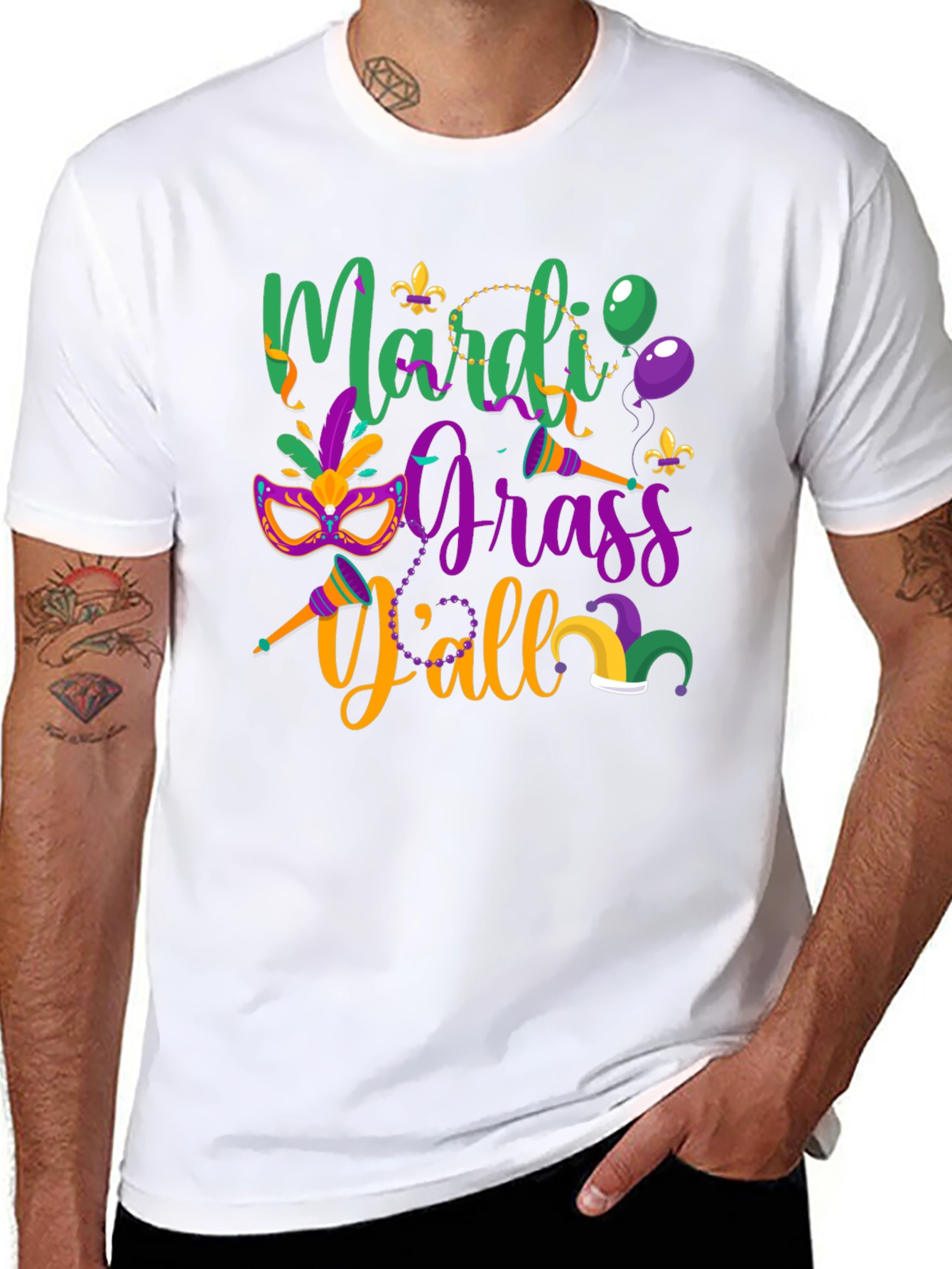Mardi Gras Yall Graphic Tee