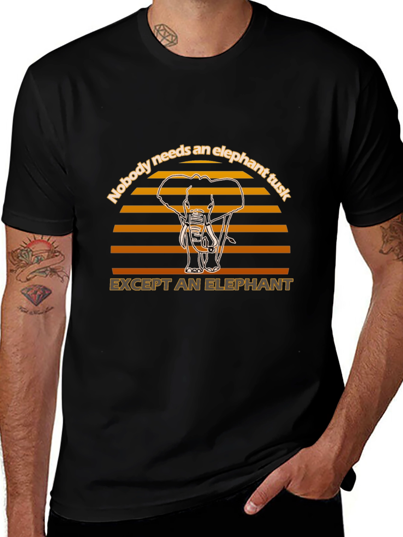 Elephant Tusk Graphic Tee - Animal Lover Shirt
