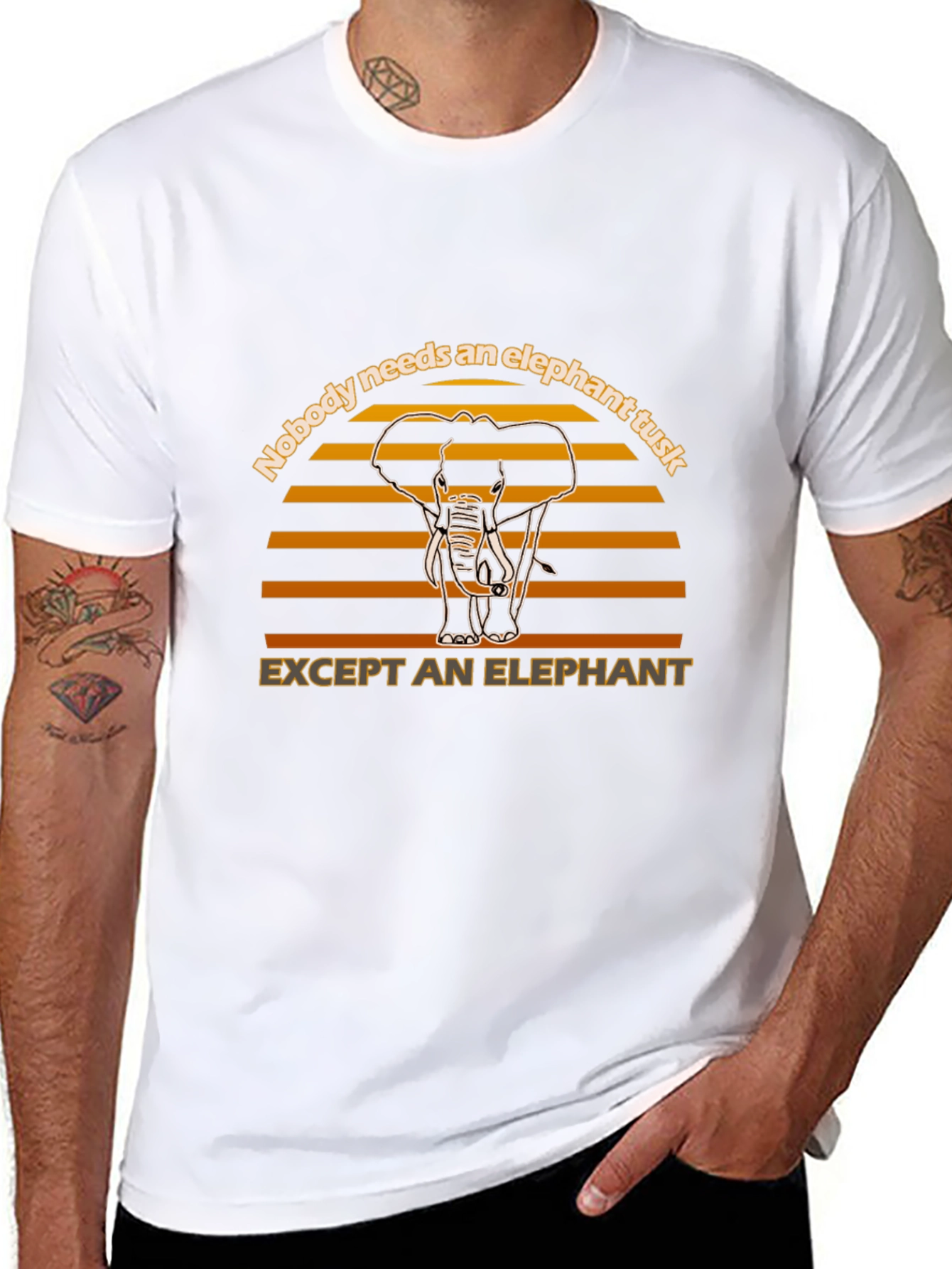 Elephant Tusk Graphic Tee - Animal Lover Shirt