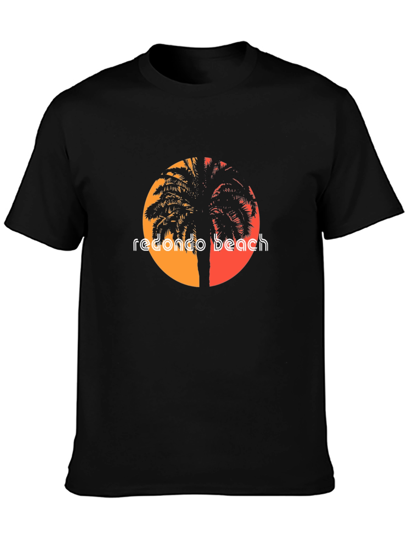 Redondo Beach Sunset Graphic Tee - Black