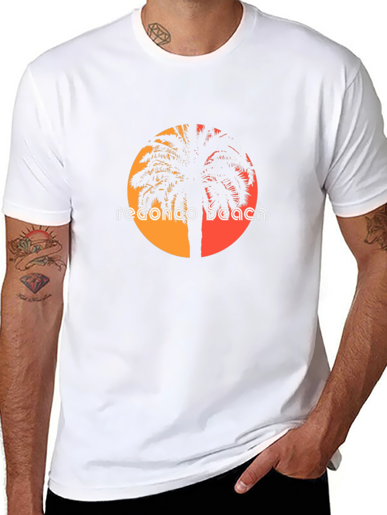 Redondo Beach Sunset Graphic Tee - Black