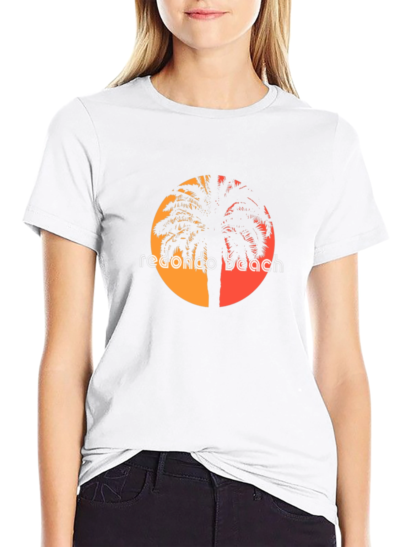Redondo Beach Sunset Graphic Tee - Black