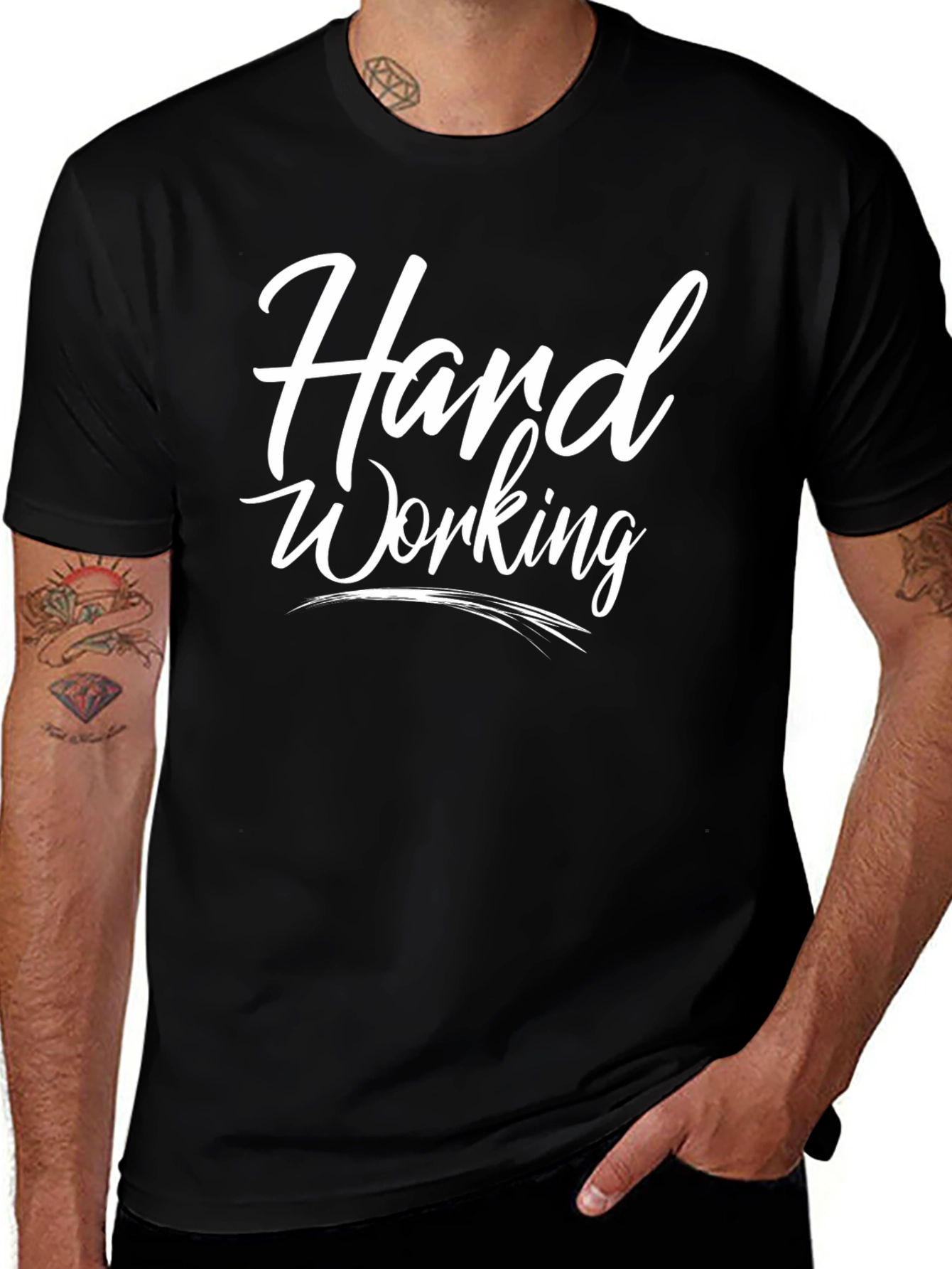Hard Working Black Graphic Tee