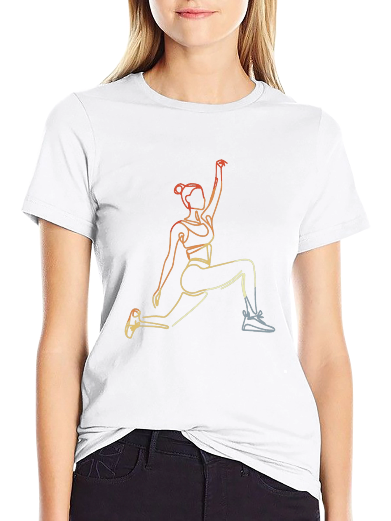 Yoga Pose Graphic Tee - Black