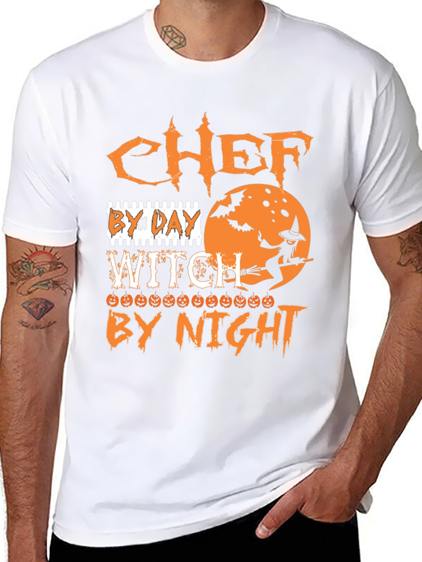 Chef by Day Witch by Night Halloween T-Shirt