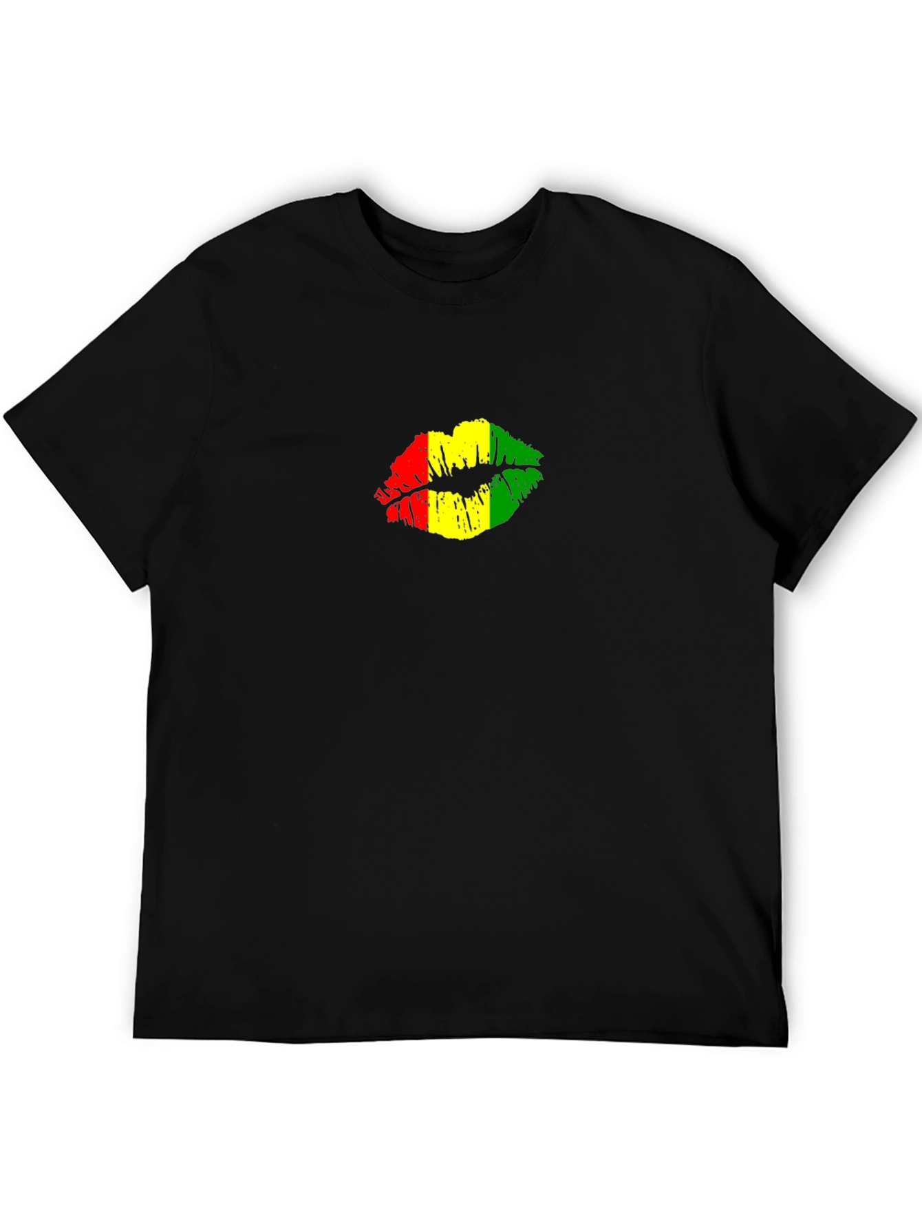 Rasta Lips Black T-Shirt
