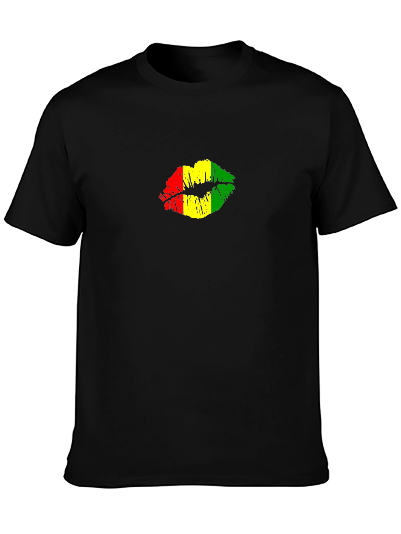 Rasta Lips Black T-Shirt