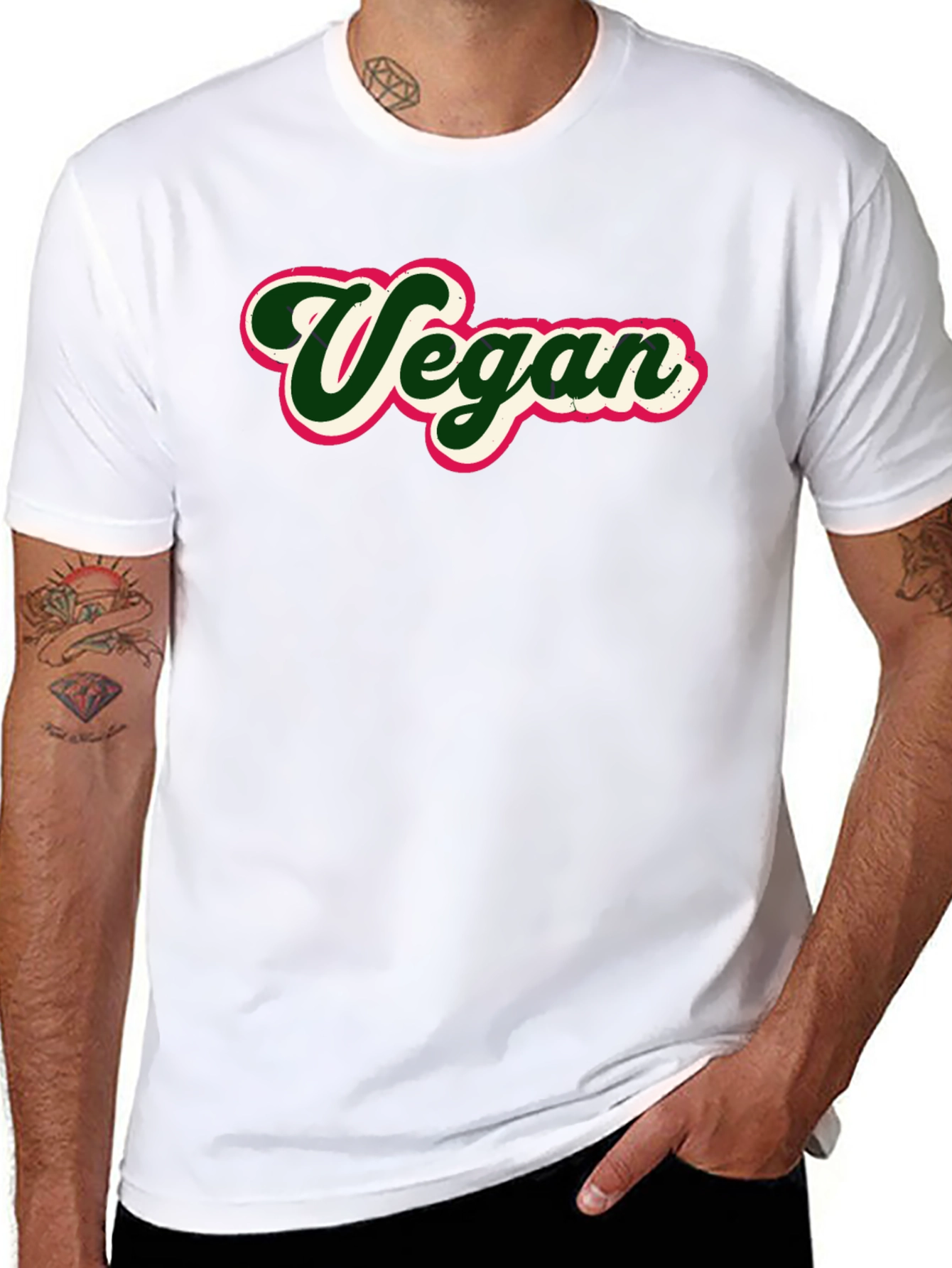 Vegan Graphic Tee - Stylish Black T-Shirt