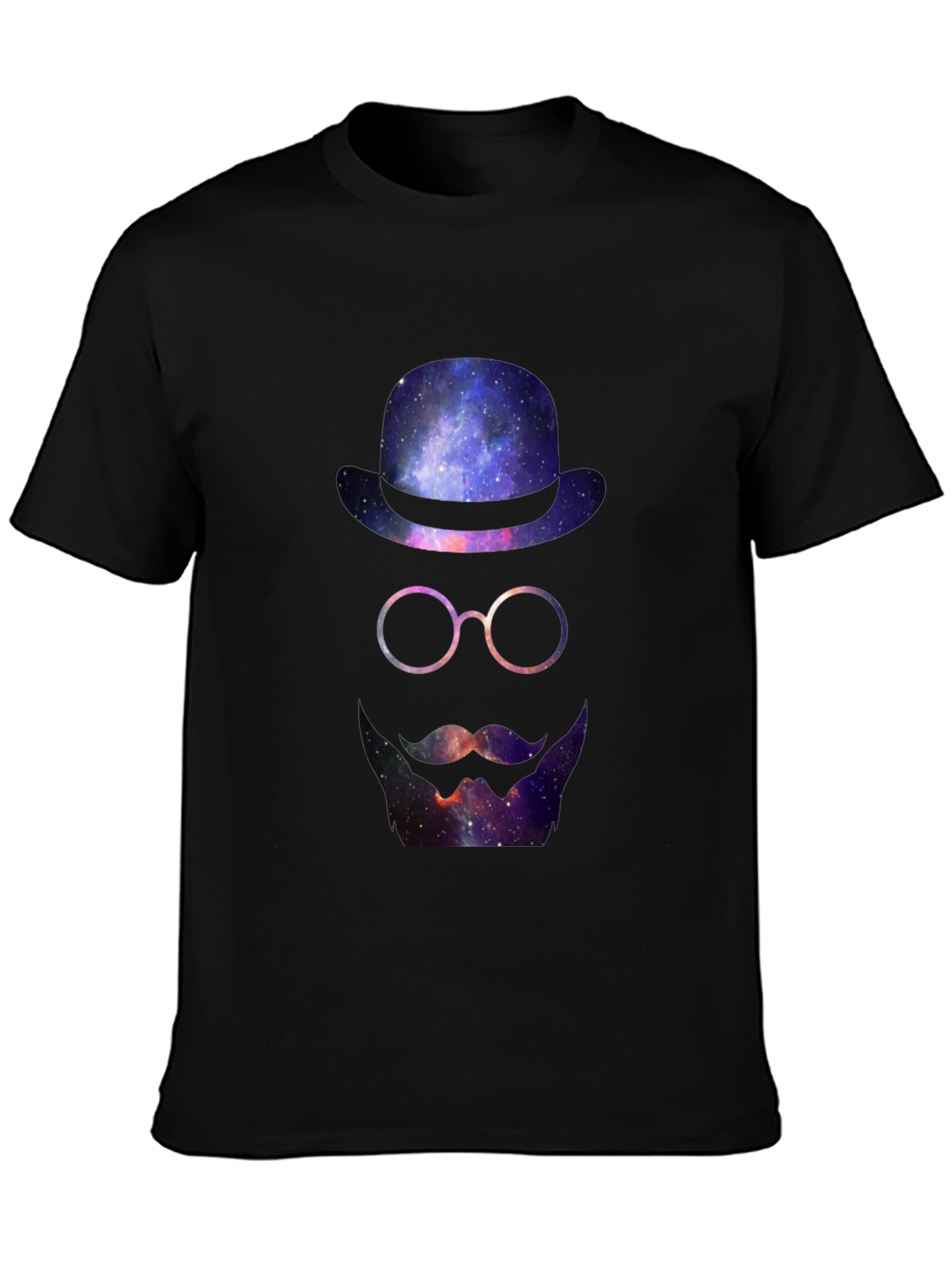 Cosmic Gentleman T-Shirt - Galaxy Hat & Beard