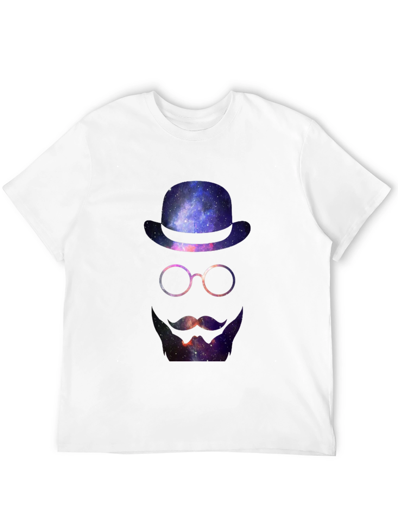 Cosmic Gentleman T-Shirt - Galaxy Hat & Beard
