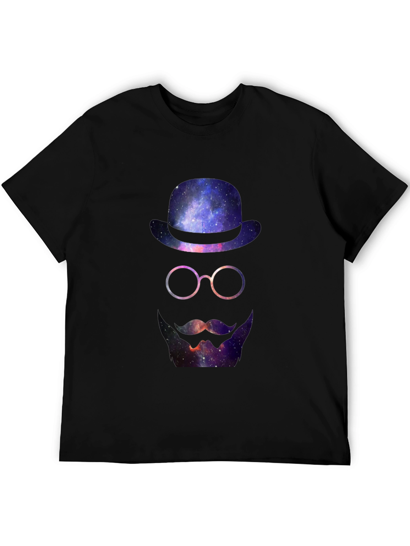 Cosmic Gentleman T-Shirt - Galaxy Hat & Beard