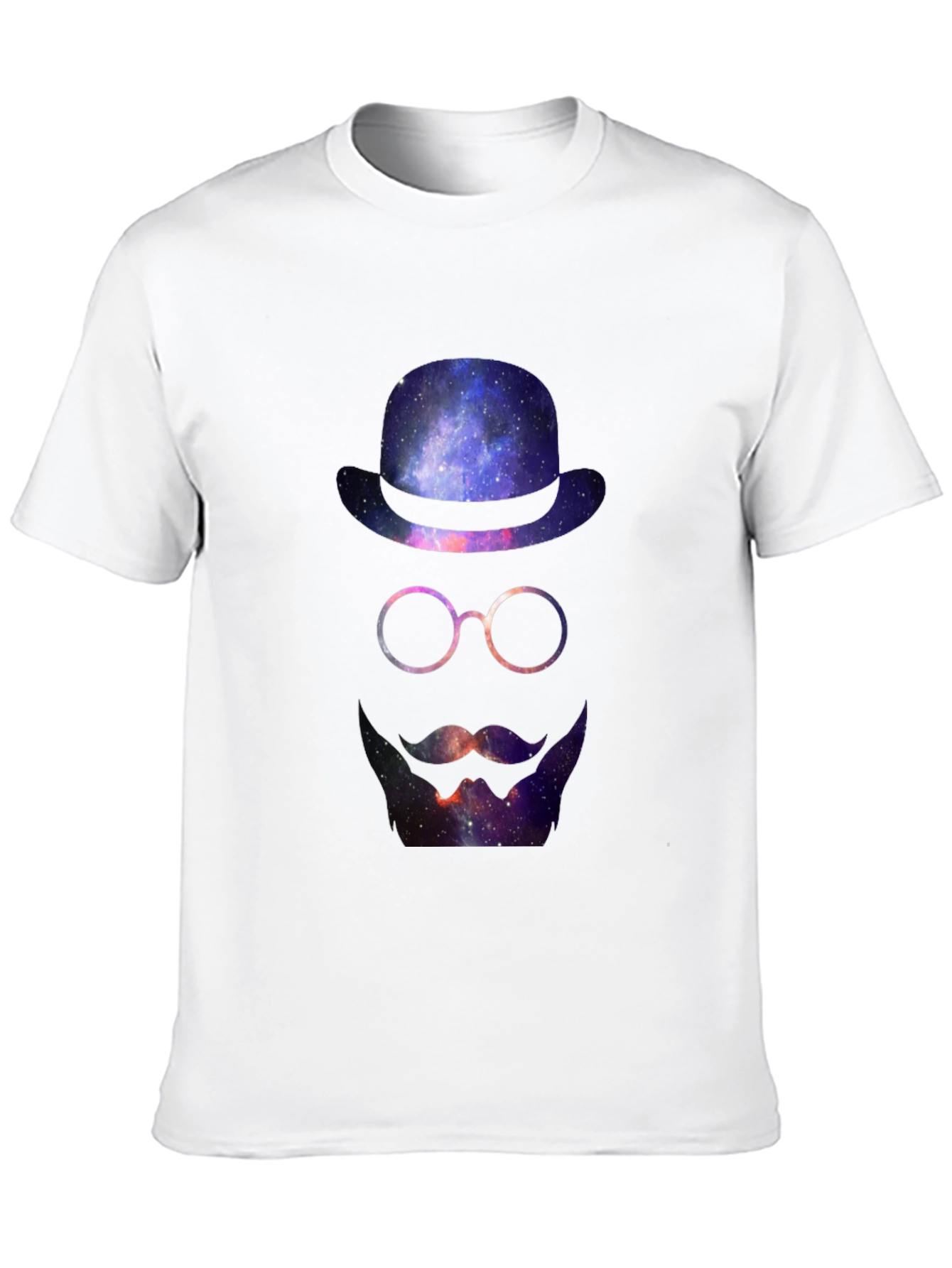 Cosmic Gentleman T-Shirt - Galaxy Hat & Beard