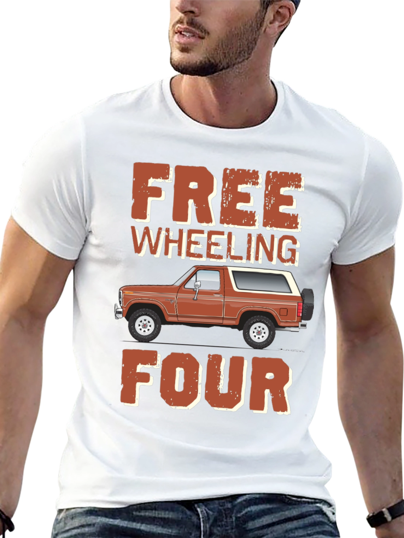Free Wheeling Four T-Shirt - Off Road Bronco Tee